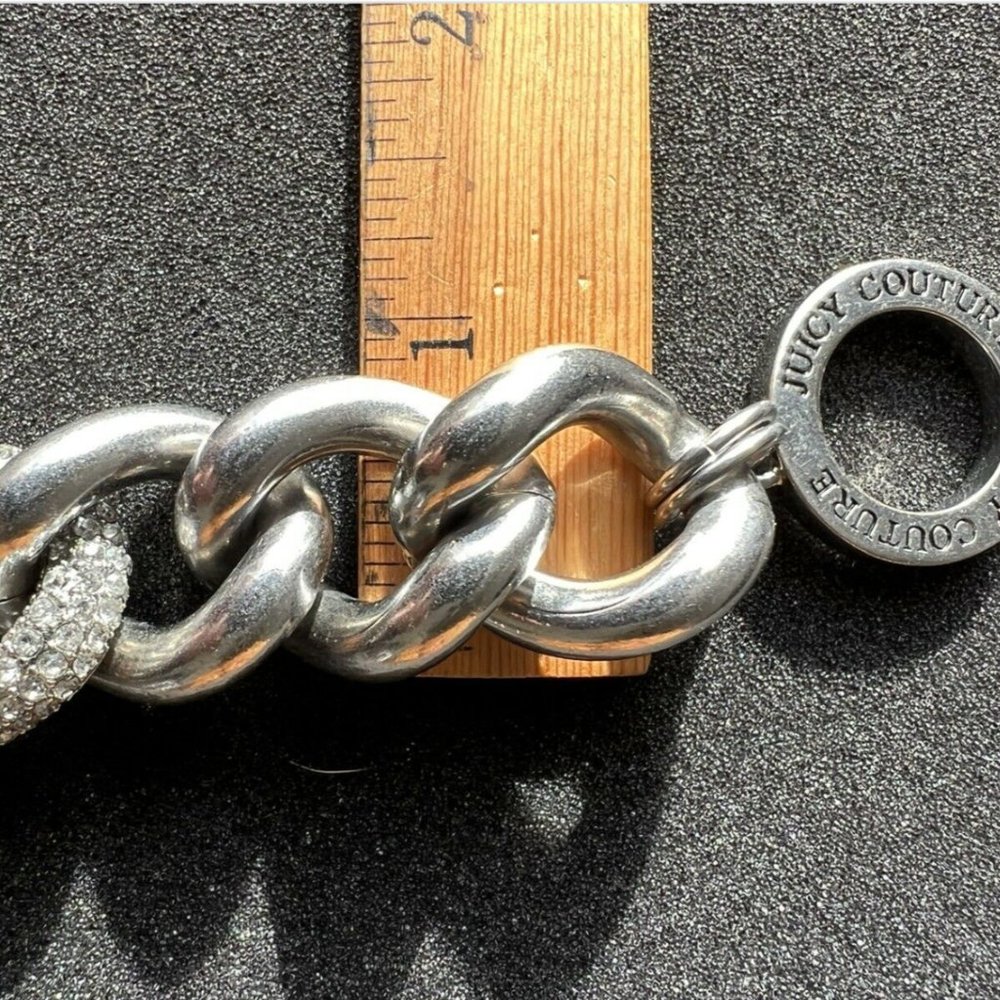 STUNNING Juicy Couture Chain Bracelet with Pave Crystals Link - Picture 5 of 10